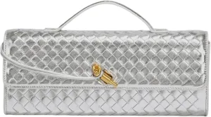 Women's Handmade Woven Clutch Purse,Crossbody Bag for Evening & Casual, Adjustable Shoulder Strap Fashion Handbag