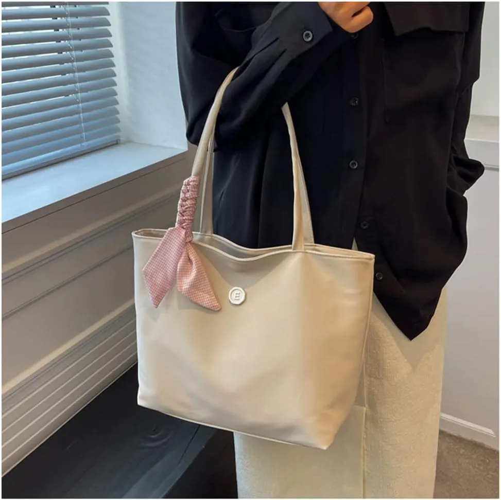 Women’s Lightweight Nylon Tote Bag with Zipper - Casual Handbag for Commuters - Double Handle Shoulder Purse (Green)