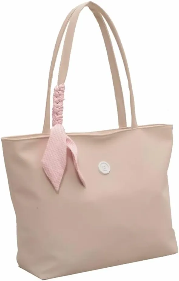Women’s Lightweight Nylon Tote Bag with Zipper - Casual Handbag for Commuters - Double Handle Shoulder Purse (Green)