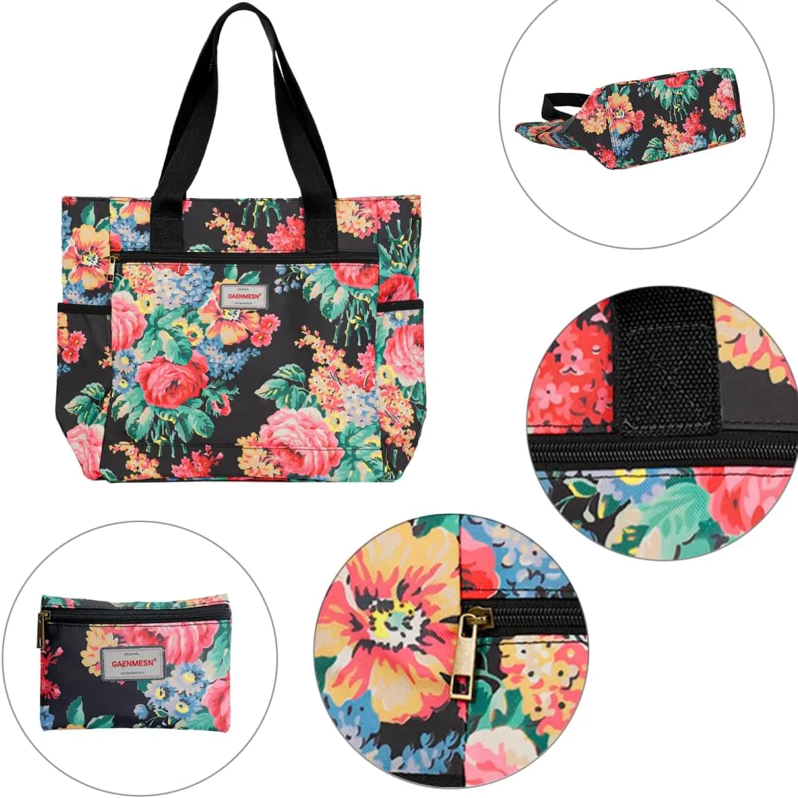 Women's Lightweight Waterproof Tote Bag Durable Designer Handbag with Zipper Travel Commute Everyday Use