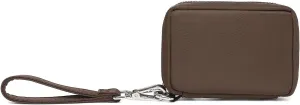 Womens Makeup Bag Wristband Bag Nylon Pouch Lightweight Ideal For Travel And Everyday Use (Nylon/Brown)