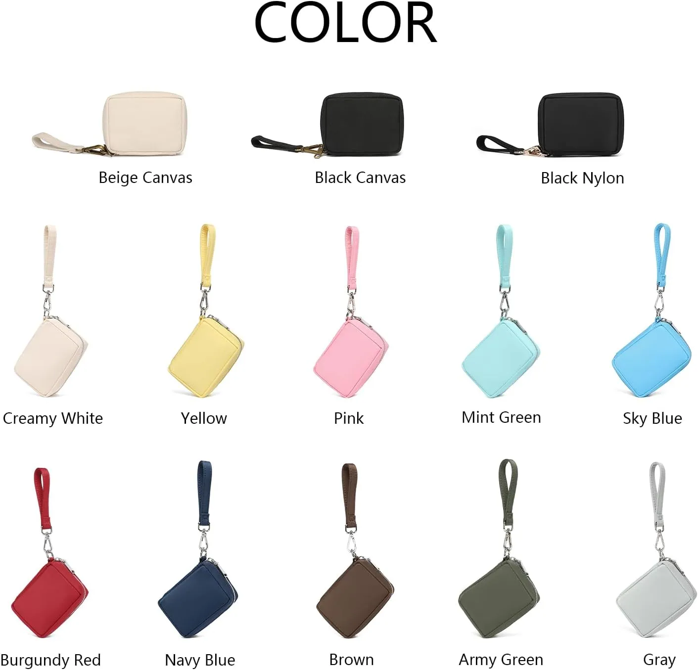 Womens Makeup Bag Wristband Bag Nylon Pouch Lightweight Ideal For Travel And Everyday Use (Nylon/Brown)