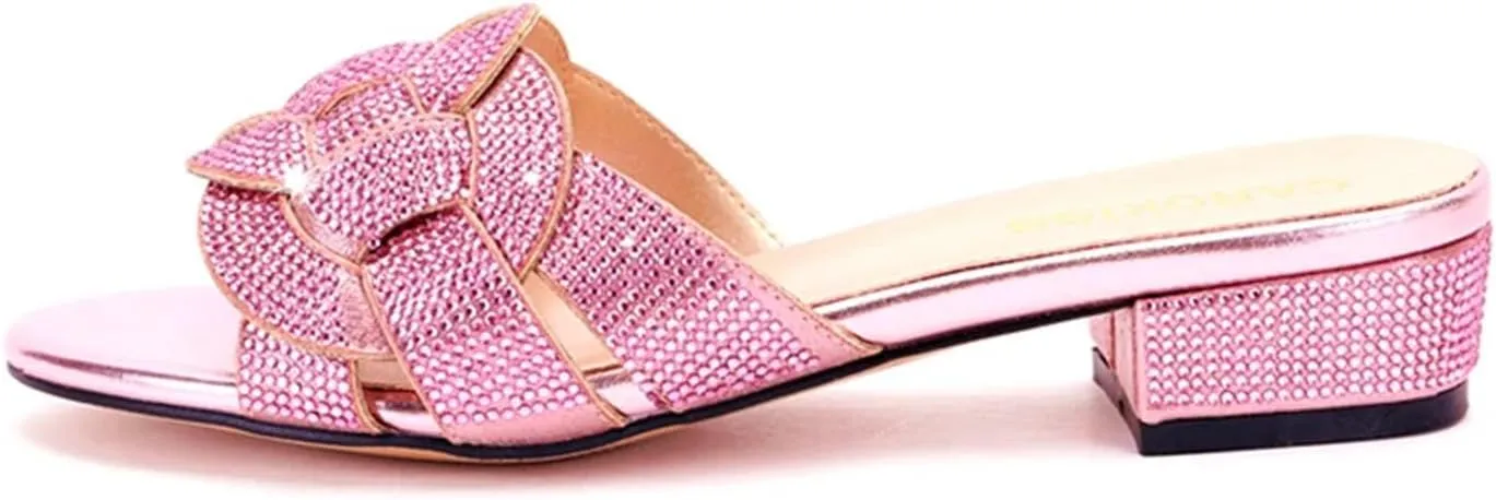 Womens Party Wedding Shoes Bag Set Rhinestone Crystal Decoration Italian Design Plus Size Summer Fashion Slippers