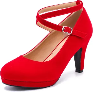 Womens Platform High Heels Sexy Cross Ankle Strap Pumps Wedding Work Party Dress Shoes
