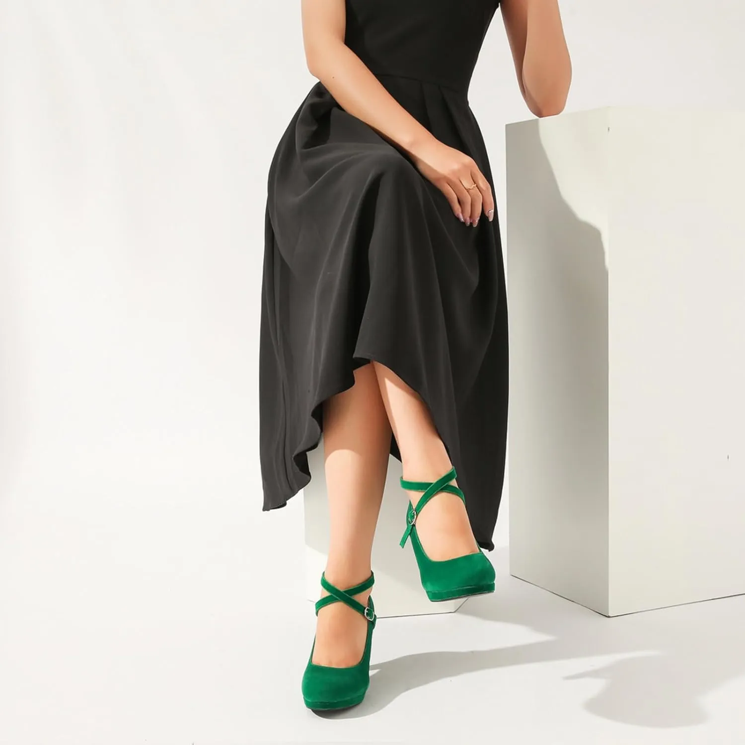 Womens Platform High Heels Sexy Cross Ankle Strap Pumps Wedding Work Party Dress Shoes