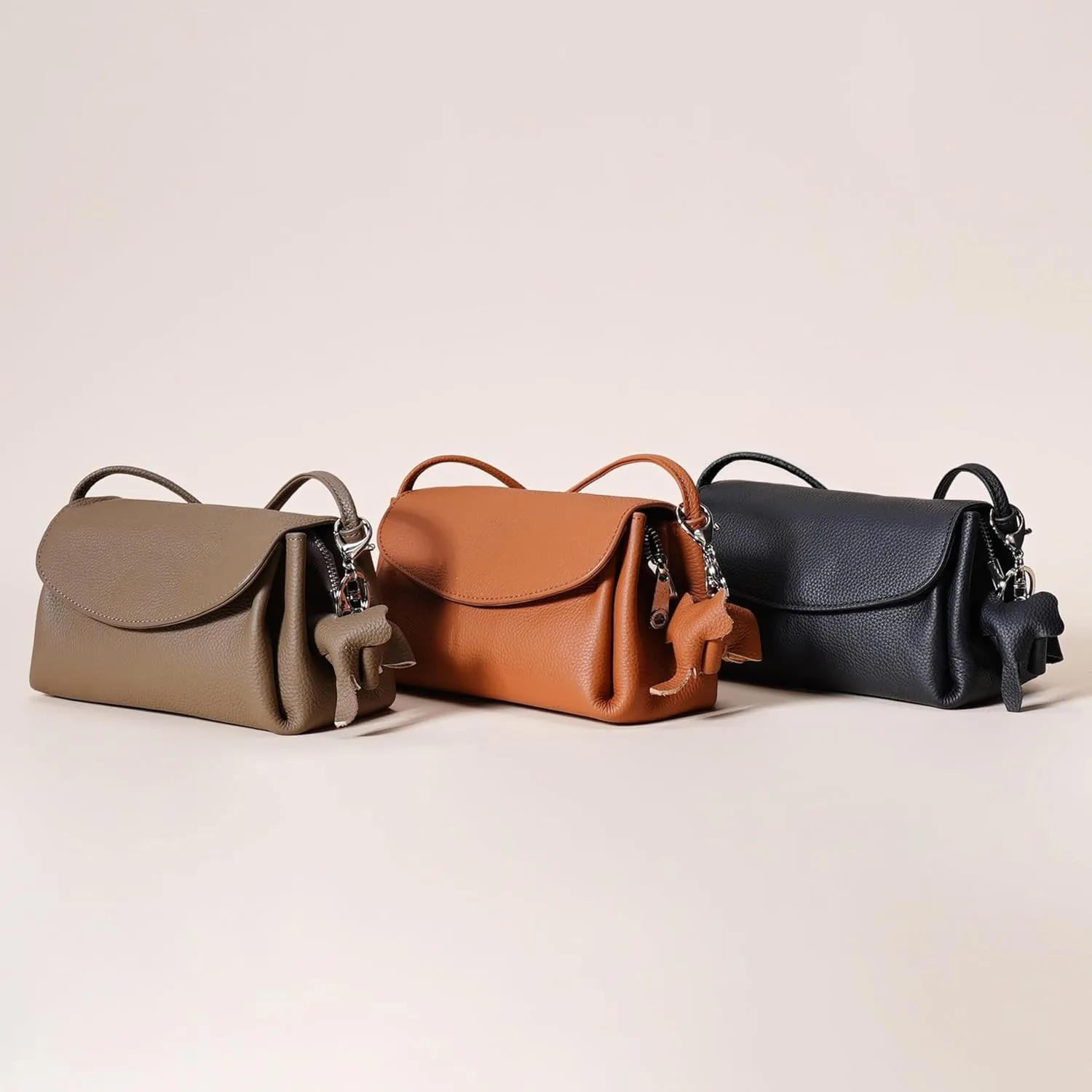 Women's Small Crossbody Bag – Premium Pebbled Genuine Leather, Adjustable Shoulder Strap, Elegant Mini Handbag