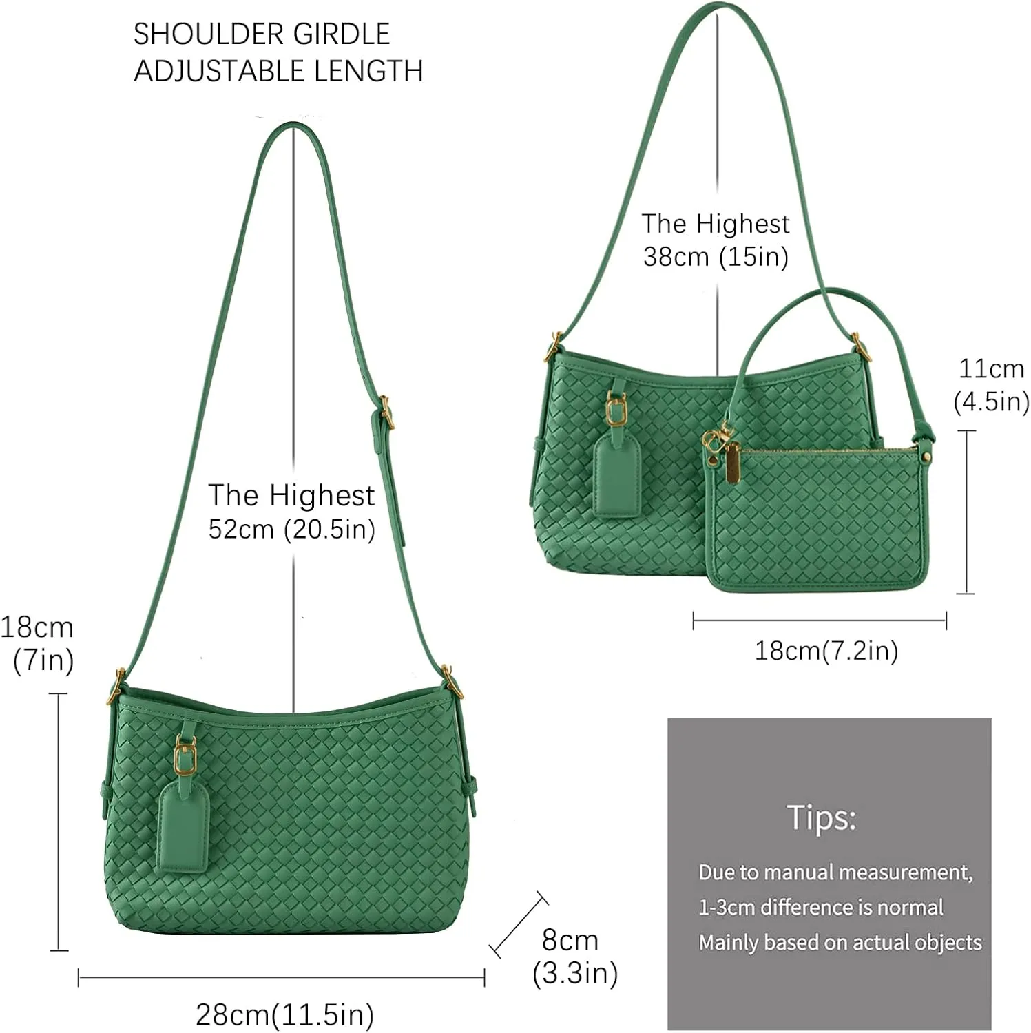 Women's Small Vegan Leather Tote Bag - Compact Woven Shoulder Purse for Daily Use, Retro Handmade Mini Bag