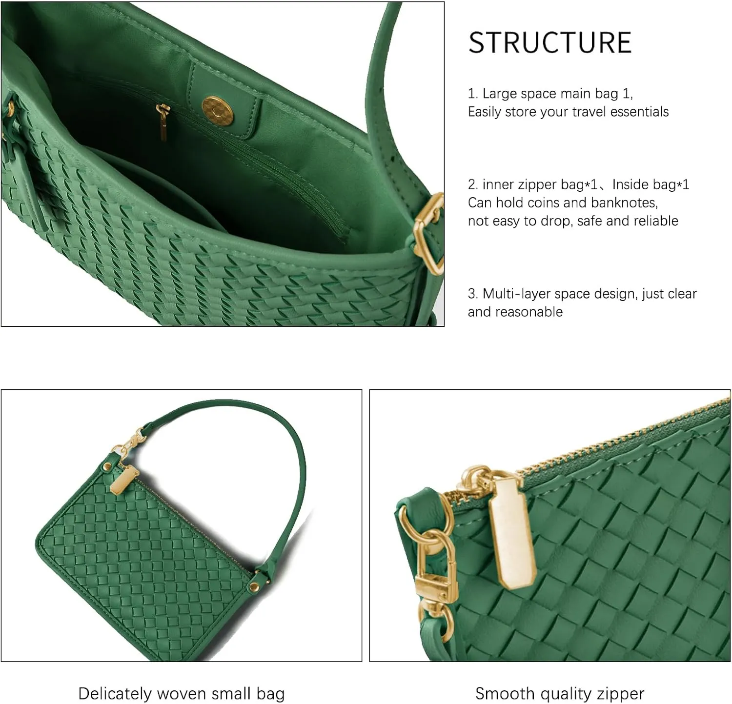 Women's Small Vegan Leather Tote Bag - Compact Woven Shoulder Purse for Daily Use, Retro Handmade Mini Bag
