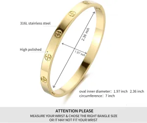 Women's Stainless Steel Bracelet Jewelry Crystal Bracelet With Cube Zircon Hinge Jewelry oval Bangle Christmas Valentines Birthday Gifts for Women