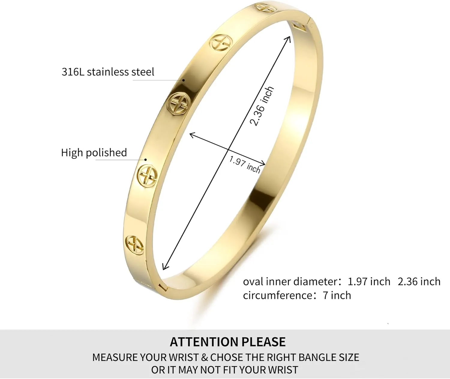 Women's Stainless Steel Bracelet Jewelry Crystal Bracelet With Cube Zircon Hinge Jewelry oval Bangle Christmas Valentines Birthday Gifts for Women