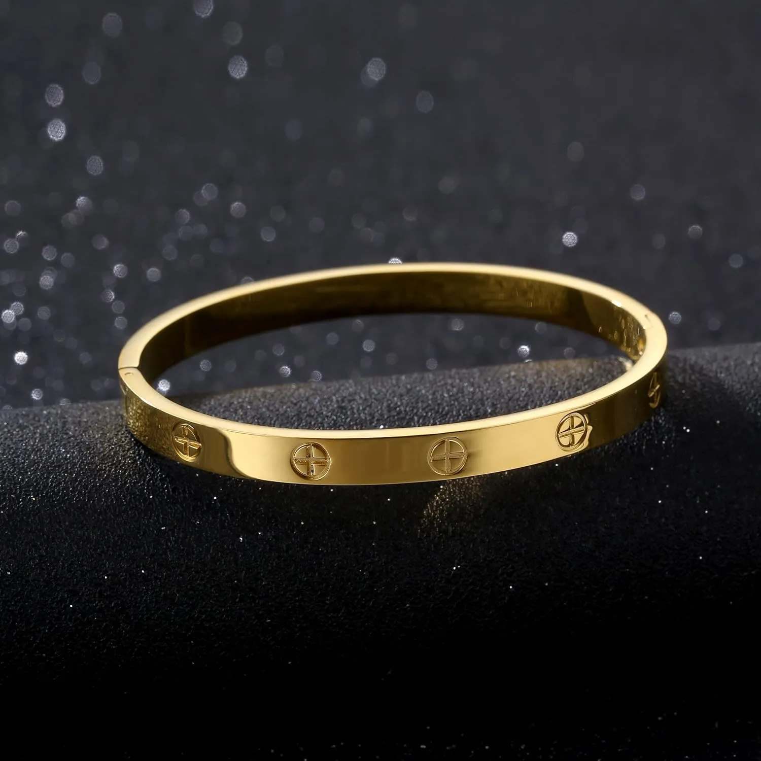Women's Stainless Steel Bracelet Jewelry Crystal Bracelet With Cube Zircon Hinge Jewelry oval Bangle Christmas Valentines Birthday Gifts for Women