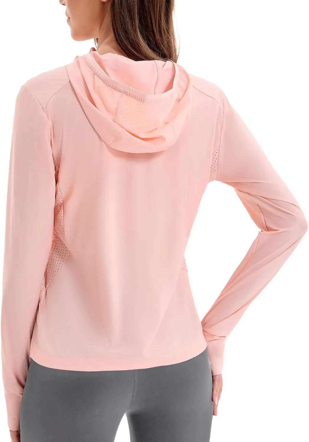 Women's UPF 50  UV Sun Protection Hoodie Breathable Cool Jackets Athletic Long Sleeve Shirts For Outdoor Hiking