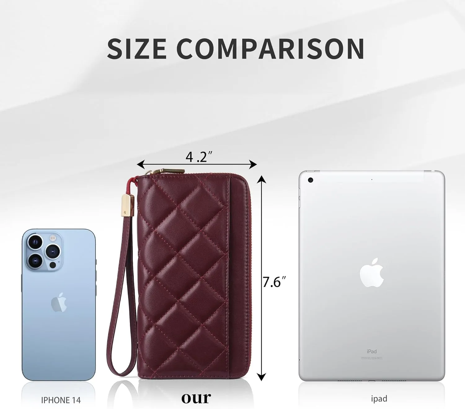 Women's Wallets Large Capacity RFID Blocking Multi Card Case Leather Clutch Wallet Mini Purse Ladies Credit Card Phone Holder Wristlet Wallet
