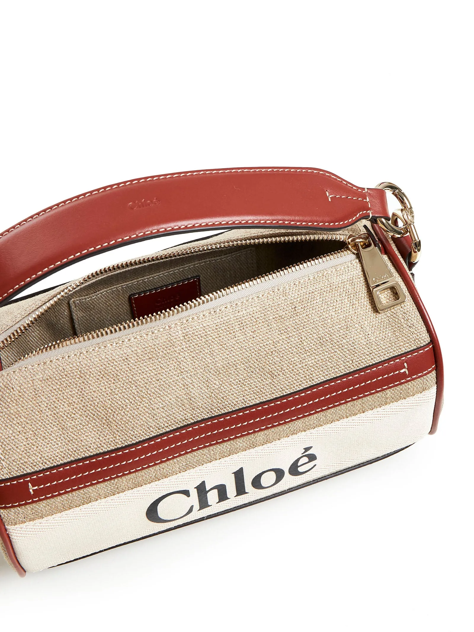 Woody linen tubular bag