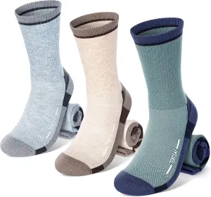 Wool Hiking Socks for Men - Women Lightweight Crew Merino Wool Socks with Cushion for Camping Hunting Work,4 pack