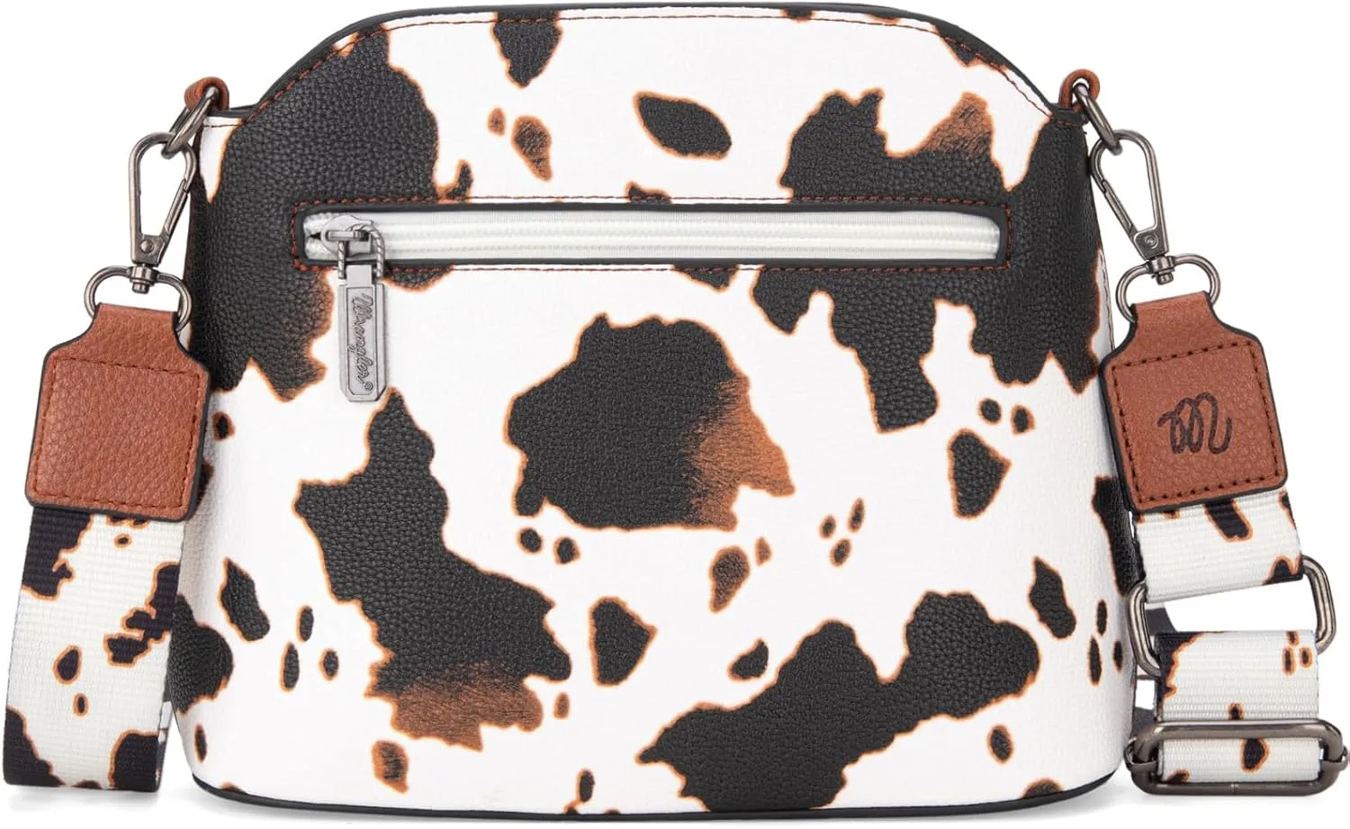 Wrangler Cow Print Crossbody Bag for Women Western Cross Body Purse with Signature Strap