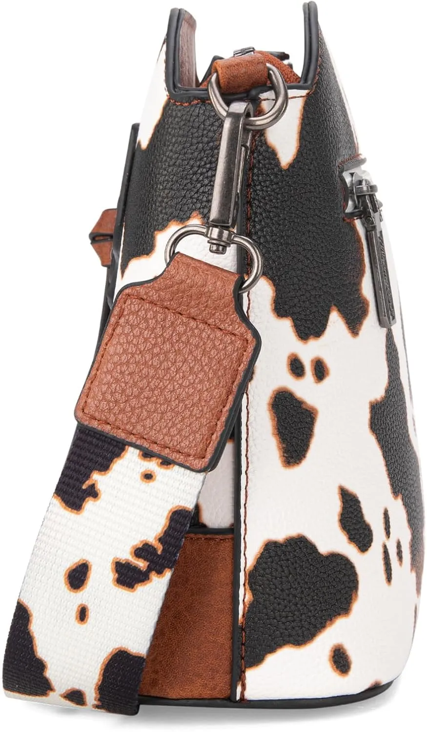 Wrangler Cow Print Crossbody Bag for Women Western Cross Body Purse with Signature Strap
