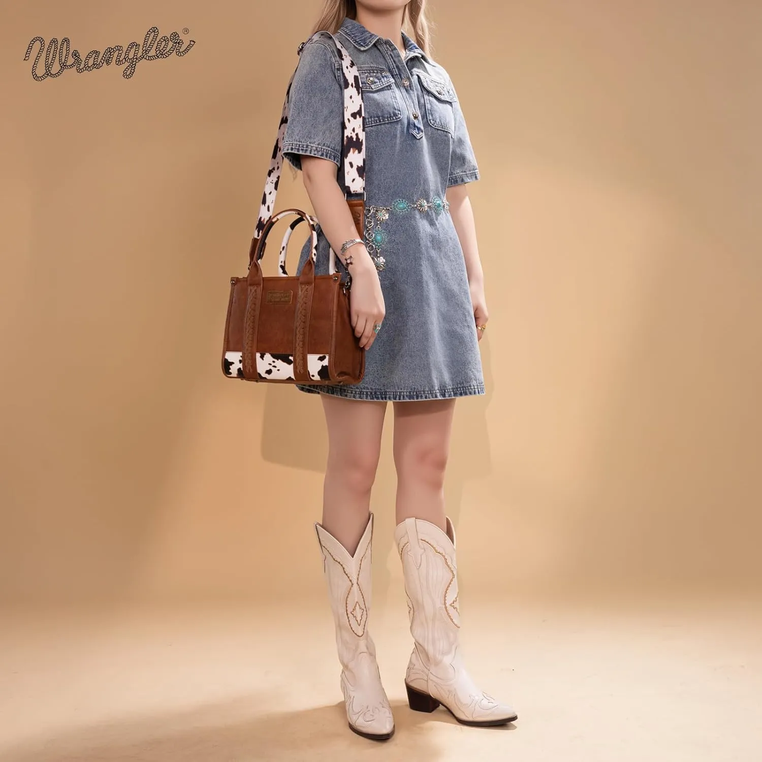 Wrangler Purse for Women Medium Tote Bag Handbags Top-Handle