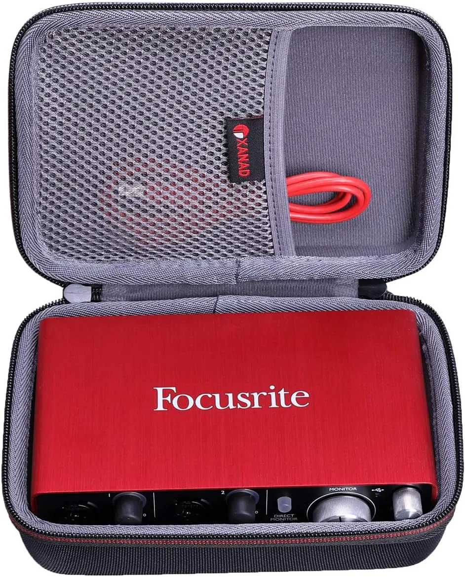 XANAD Case for Focusrite Scarlett Solo or 2i2 (3nd Gen) Audio Interface -Hard EVA Storge Bag
