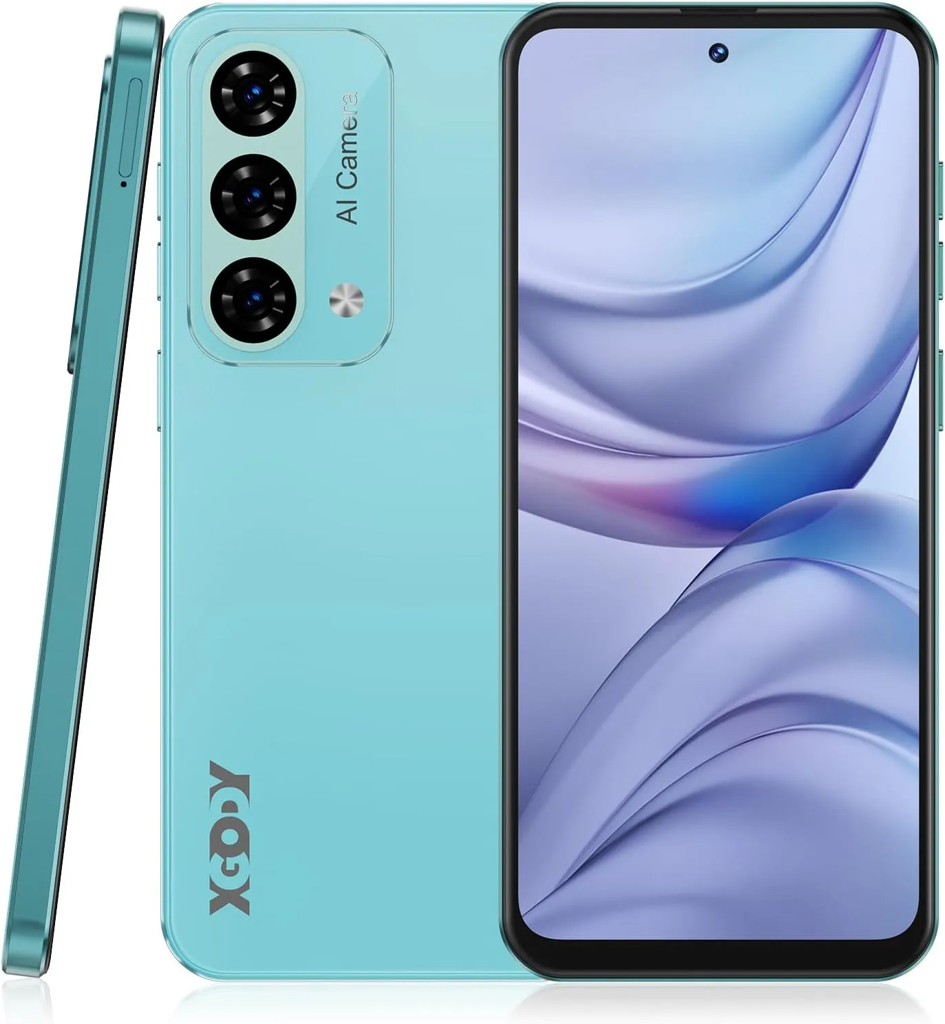 Xgody Unlock Phone Mate 60,6.79 Inch HD  Screen Smartphone,4G Dual SIM Cheap Mobile Phones 4GB  128GB Expanded 512G 5280mAh 21MP Camera T-Mobile Android Phone with Finger&Face Unlock Blue