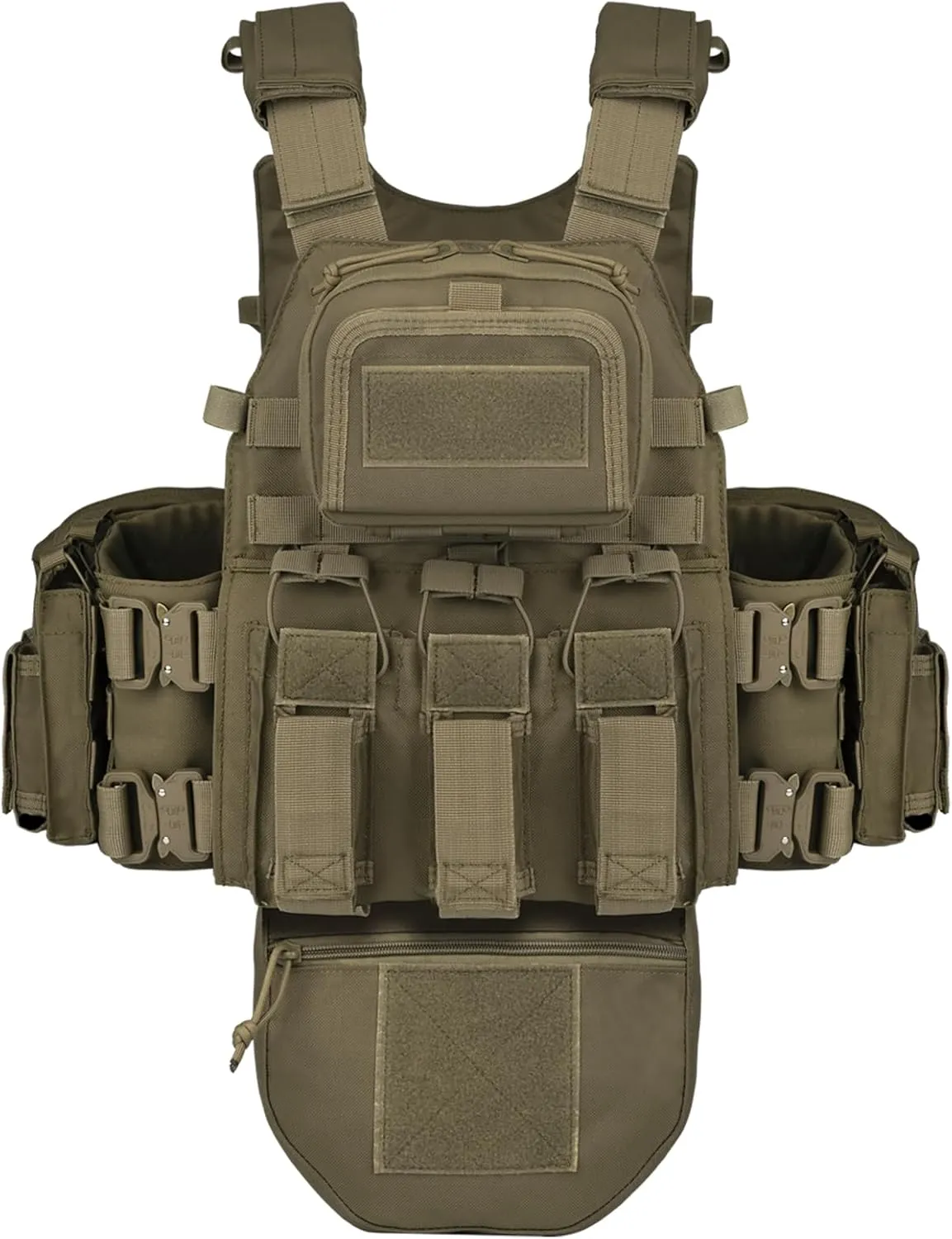 YAKEDA Tactical Training Vest with PALS System - Multi-Pocket Adjustable Straps Quick-Release Buckle for Hunting