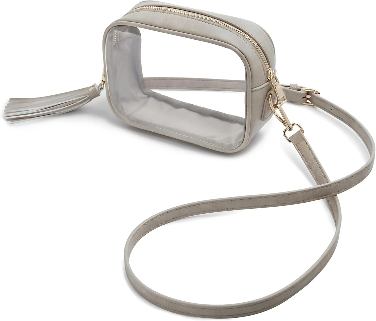 Yarnic Stadium Approved PVC Crossbody Purse - Small Clear Bag with Adjustable Shoulder Strap