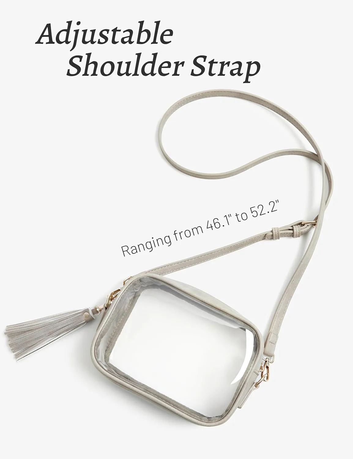 Yarnic Stadium Approved PVC Crossbody Purse - Small Clear Bag with Adjustable Shoulder Strap
