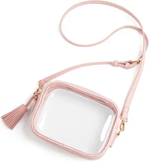 Yarnic Stadium Approved PVC Crossbody Purse - Small Clear Bag with Adjustable Shoulder Strap