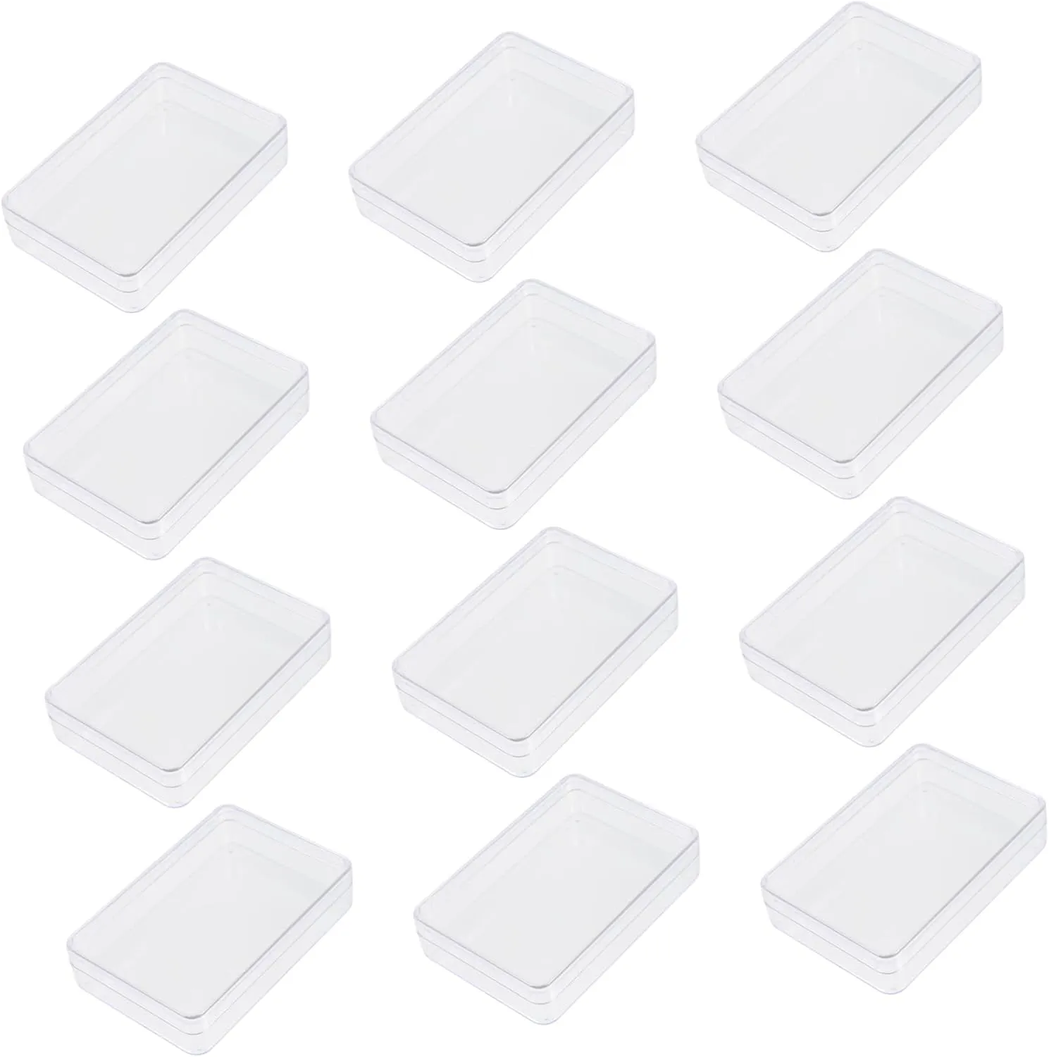 YARNOW 12Pcs Clear Plastic Poker Card Storage Boxes Lightweight Empty Containers for Card Protection and Sturdy Design