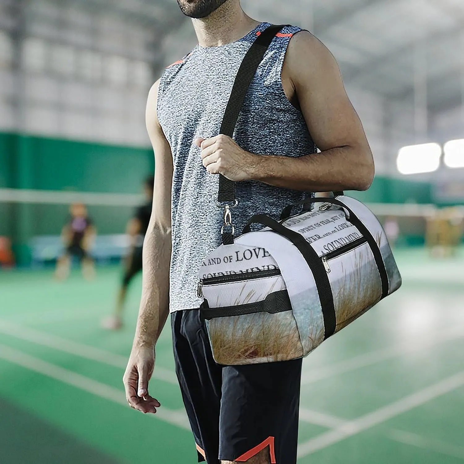 Yellow Lemons Pattern Fitness Bag with Large Capacity Backpack And Waterproof Bag