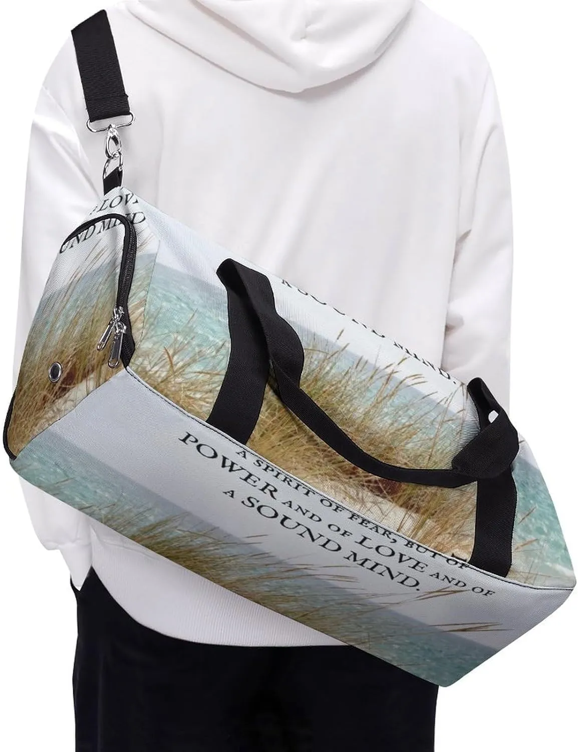 Yellow Lemons Pattern Fitness Bag with Large Capacity Backpack And Waterproof Bag