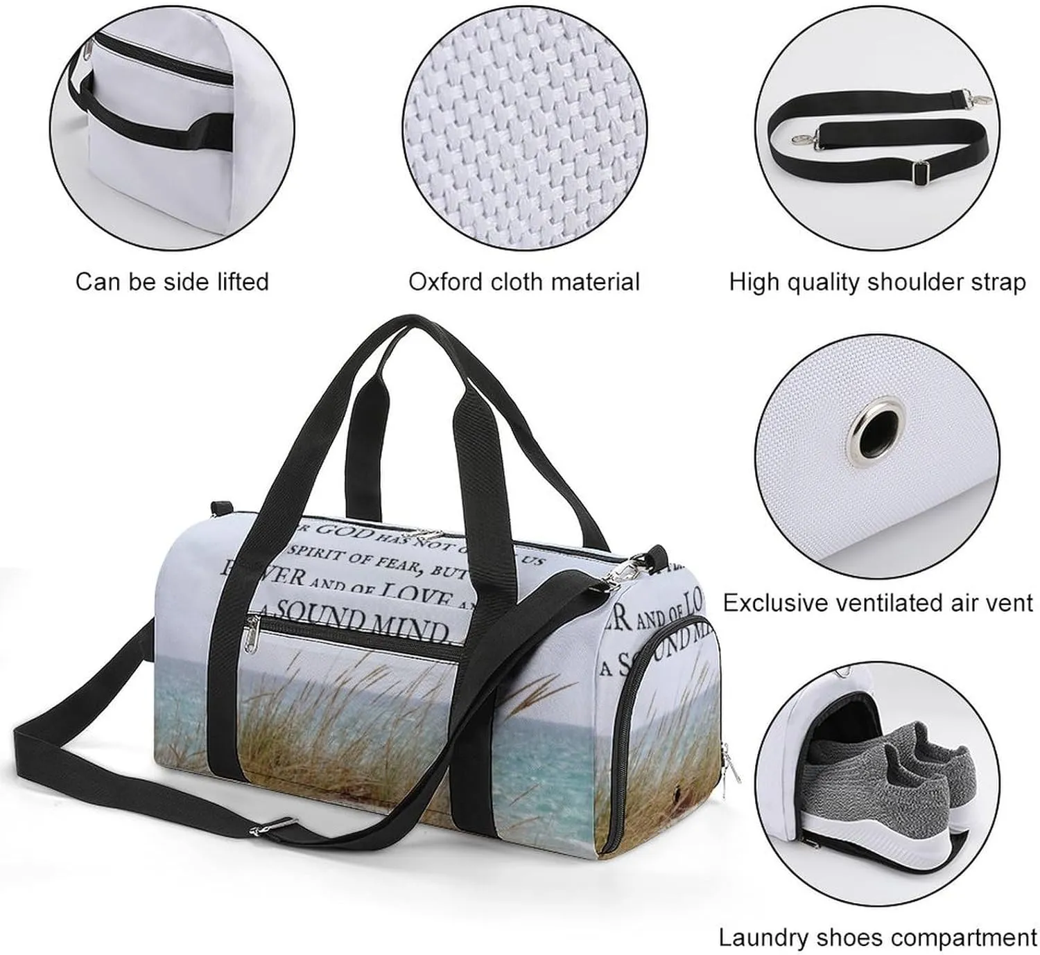 Yellow Lemons Pattern Fitness Bag with Large Capacity Backpack And Waterproof Bag