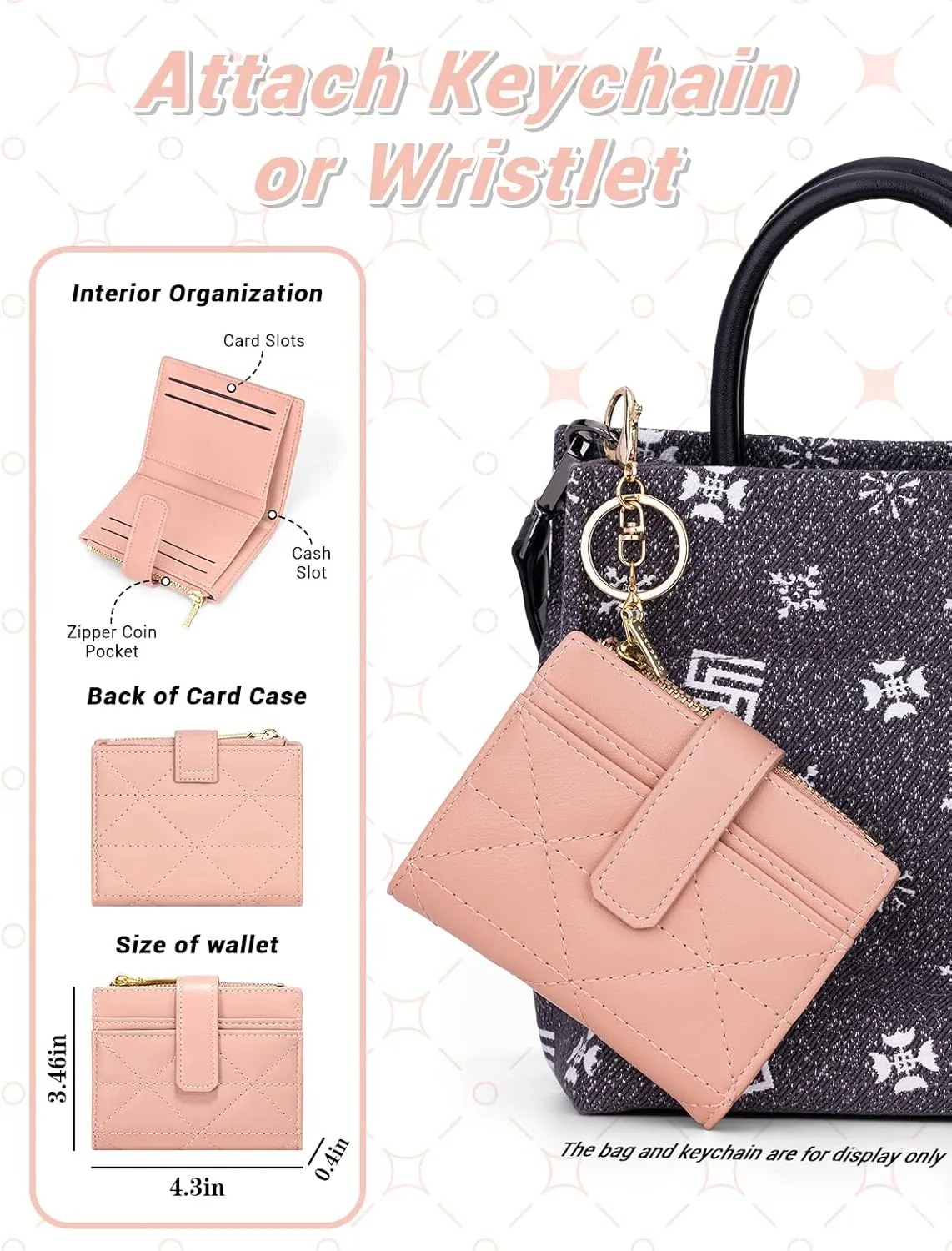 YINHEXI Wallet Women, RFID Blocking Small Compact Bifold PU Leather Card Holder Pocket Wallet Ladies Mini Purse with Coin Pocket (Baby Pinke-1)
