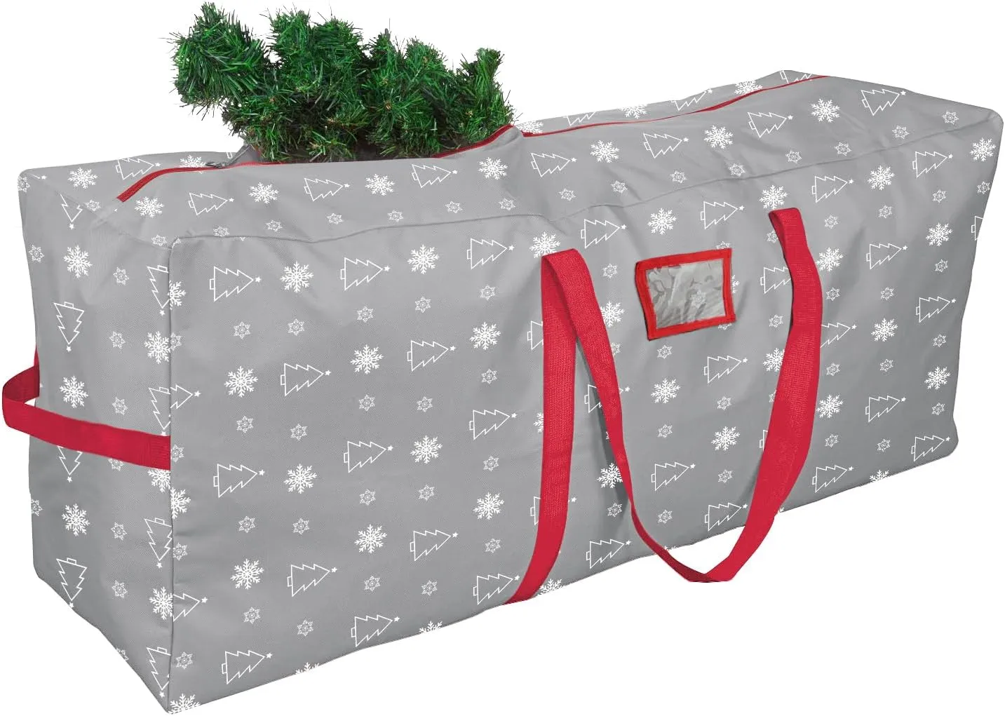 YIYA Christmas Tree Storage Bag for 7.5 Ft Artificial Trees - Large Container With Handles, 600D Oxford Fabric for Outside Decorations (Grey)
