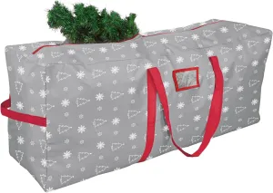 YIYA Christmas Tree Storage Bag for 7.5 Ft Artificial Trees - Large Container With Handles, 600D Oxford Fabric for Outside Decorations (Grey)