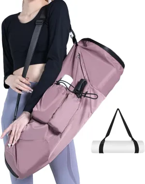 Yoga Mat Bag, with Water Bottle Pocket and Big Wet Pocket & Yoga strap & Large Capacity, Stylish & Functional Fitness Mat And Essential items for Women & Men