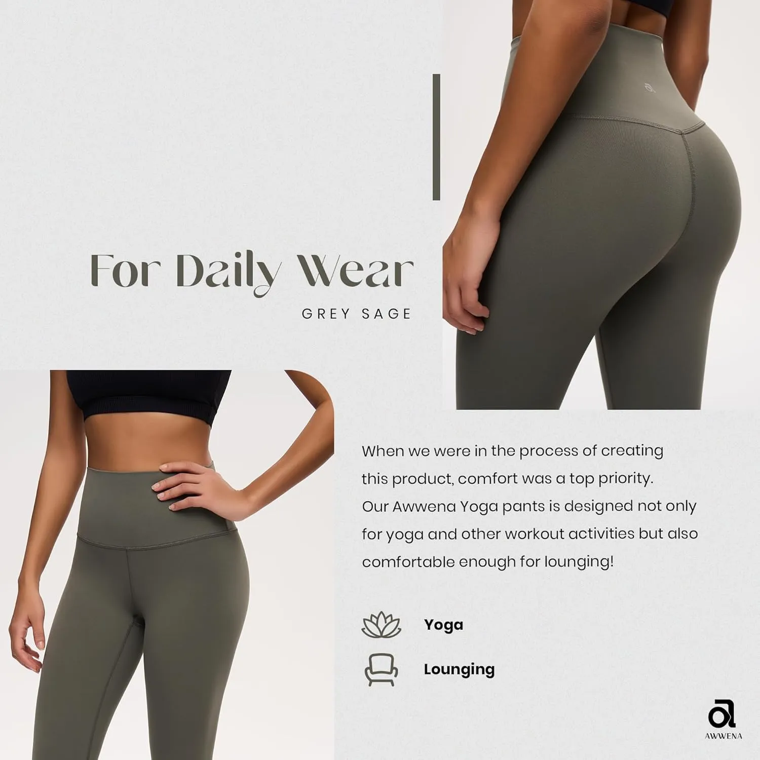 Yoga Wenabutter Workout Leggings for Women Activewear Loungewear Functional Fitness Running Highwaisted Gym Pants 25"