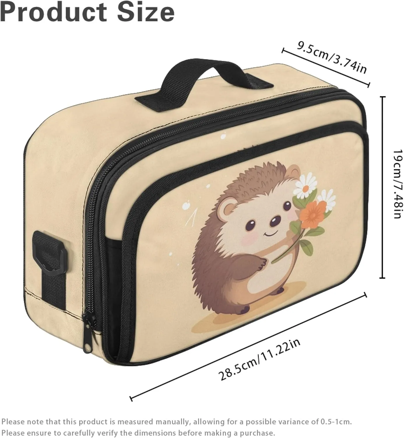 Zanxaintu Cute Hedgehog Small Diaper Bag Mini Lightweight Stroller Organizer Small Diaper Bag Backpack with Pocket Large Space Diapers Purse Stroller Caddy