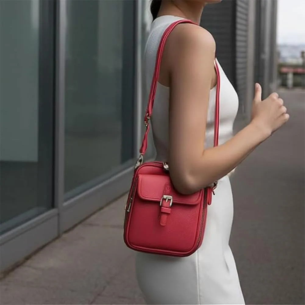 Zealburst Crossbody Leather Bag, Forcipower Crossbody Leather Bag, Vintage Anti Theft Shoulder Bag with Card Slots