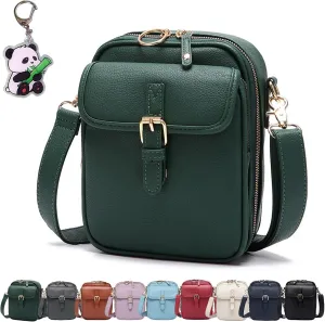 Zealburst Crossbody Leather Bag, Forcipower Crossbody Leather Bag, Vintage Anti Theft Shoulder Bag with Card Slots