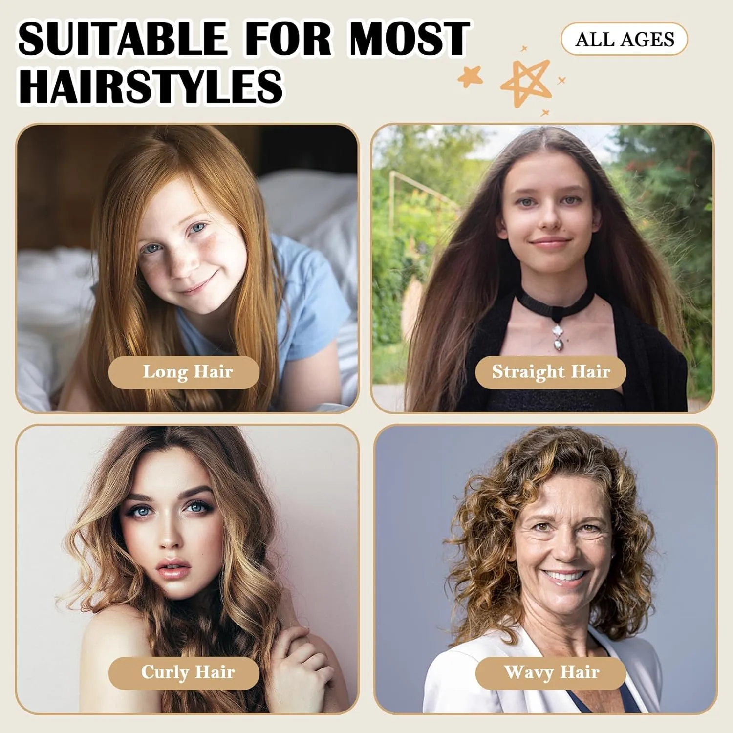 ZILAMPU No Heat Hair Curlers to Sleep In - 70" Soft Overnight Headband Wrap for Women Long Wave Curls, 9 PCS Rollers Gifts Set - Leopard Print