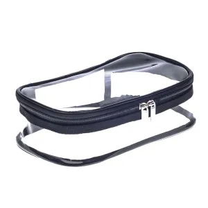 Zippered Transparent Vinyl Makeup Pouch Clear Travel Beauty Bag