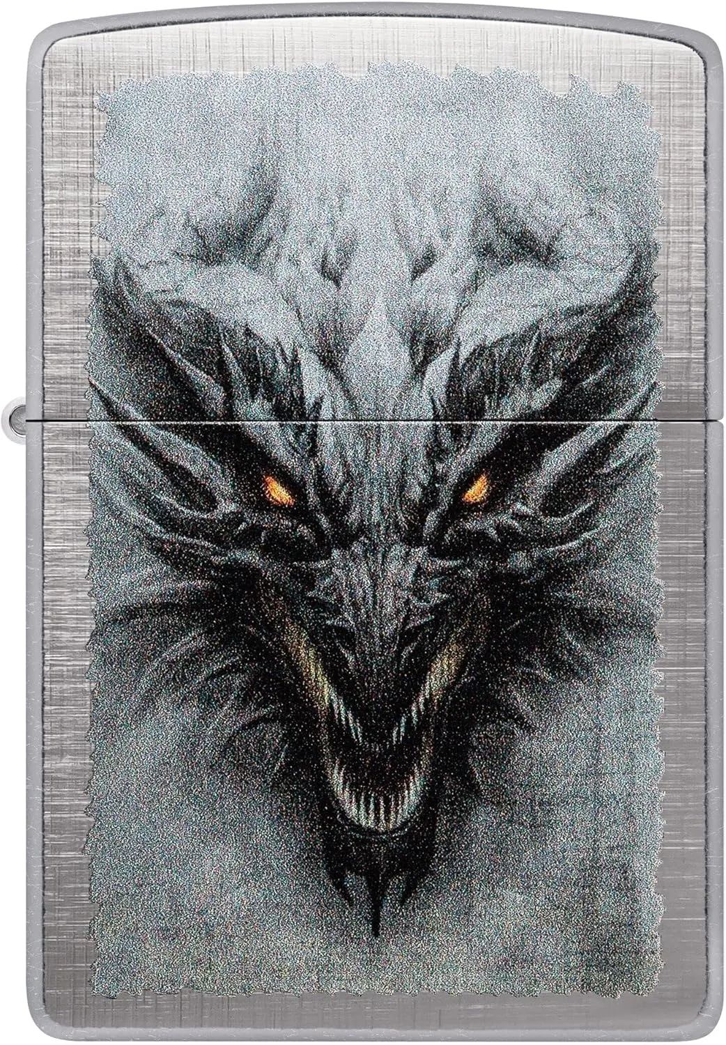 Zippo Lighter Dragon w/Glowing Eyes, Windproof, Custom Designed, Stainless Steel Body
