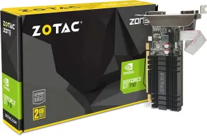 ZOTAC GeForce GT 710 2GB DDR3 PCI-E2.0 DL-DVI VGA HDMI Passive Cooled Single Slot Low Profile Graphics Card (ZT-71302-20L)