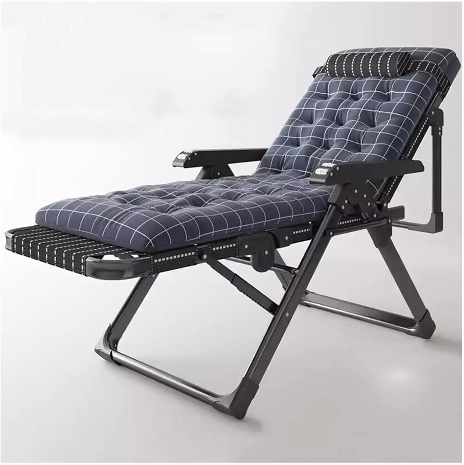 ZTGL C, Folding Camping Cot, Patio Chaise Lounge, Camping Cot for Adults with Cushion and Pillow, Portable Folding Bed for Sleeping, Office Nap Folding Lounge Chairs
