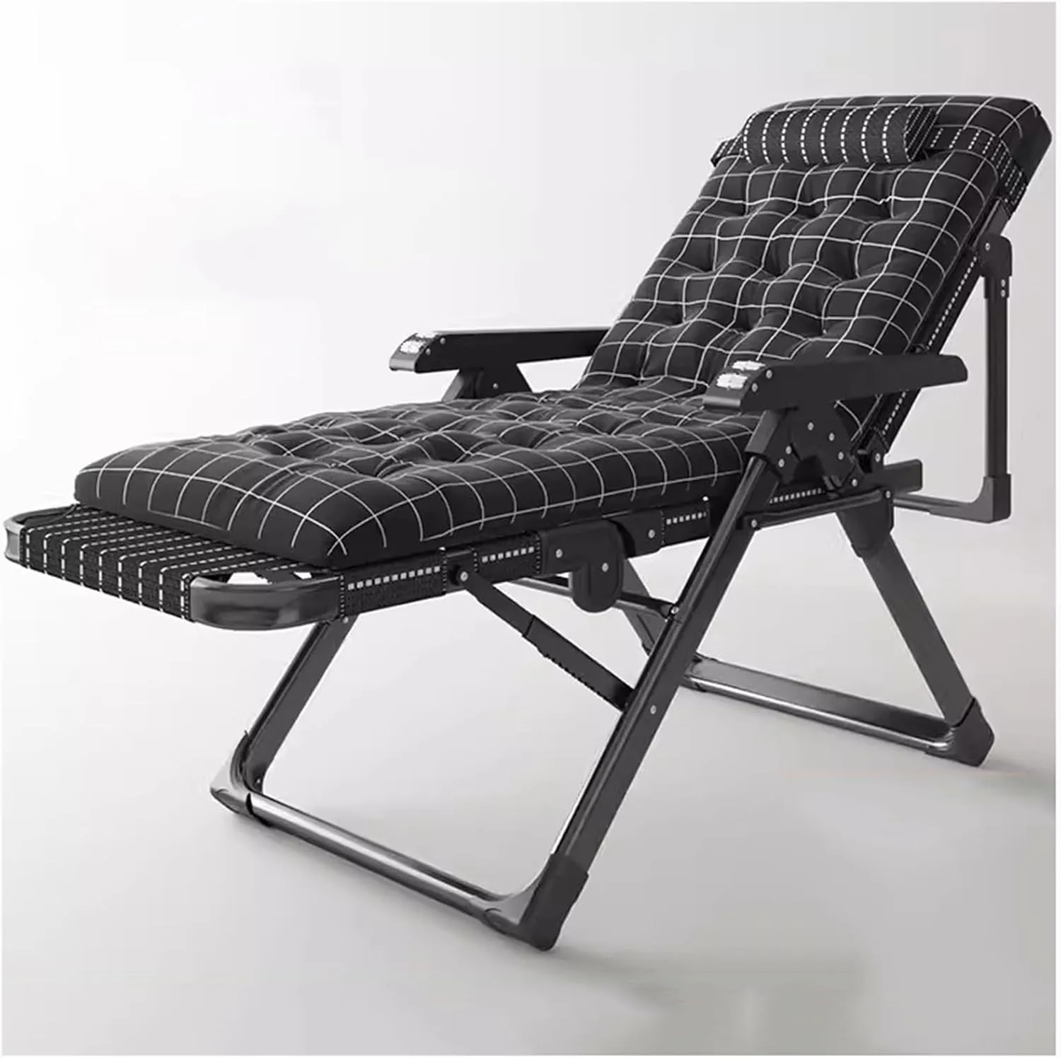 ZTGL D, Folding Camping Cot, Patio Chaise Lounge, Camping Cot for Adults with Cushion and Pillow, Portable Folding Bed for Sleeping, Office Nap Folding Lounge Chairs