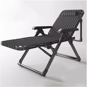 ZTGL E, Portable Folding Camping Cot, Adjustable Adults Reclining Lounge Chairs with Pillow, Outdoor Folding Lounge Chair Perfect for Camping Pool Beach Office Nap