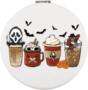 Zuo Bao Horror Coffee Makeup Mirror Halloween Party Gift Horror Movie Fan Small Sling Bag Spooky October Gift (Horror Coffee)